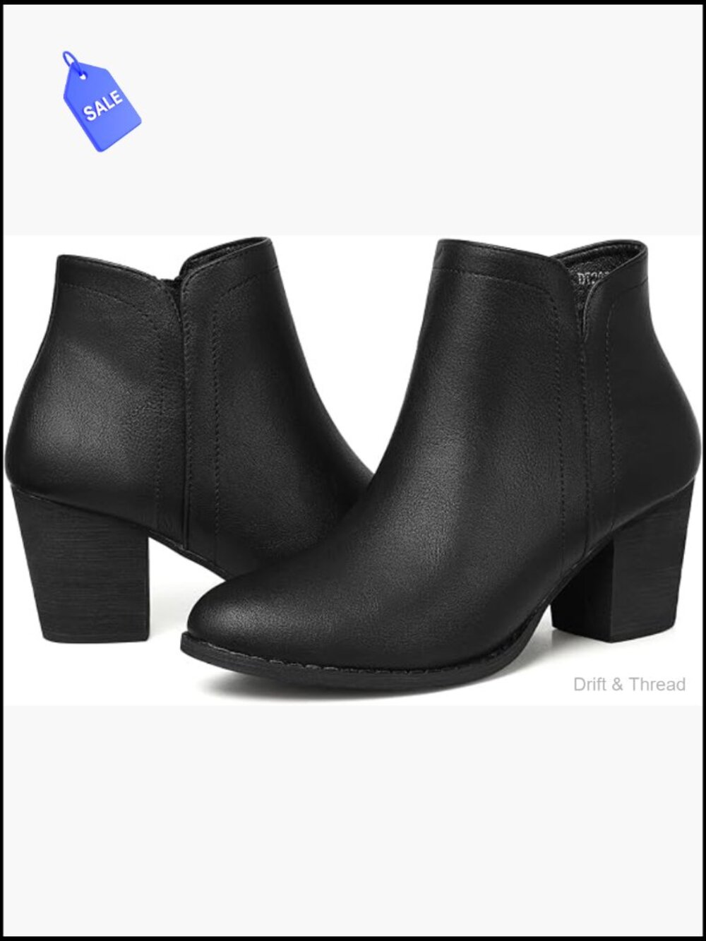 Chunky Low Heel Ankle Booties with Zipper Faux Suede Dress Western Fall Shoes